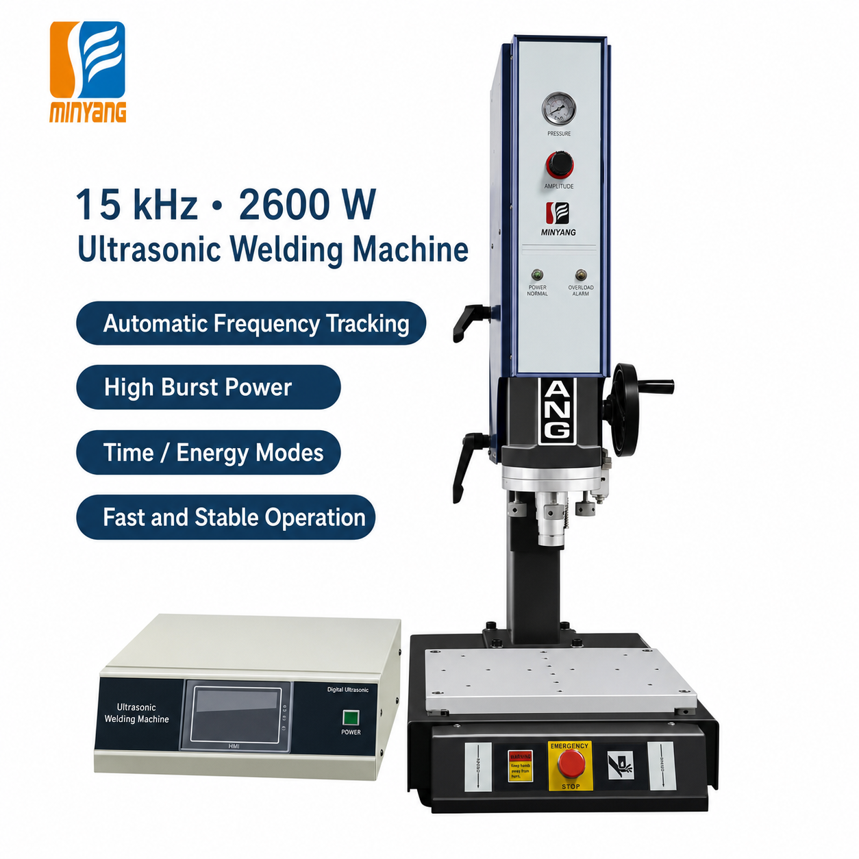 15/20 kHz High-Precision Airtight Plastic Ultrasonic Welding Machine - Image 2